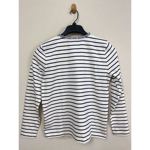 J.Crew Factory Striped ruffle-collar henley Long Sleeves New Size S Small - Picture 6 of 10